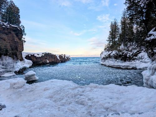 Beautiful day at Black Rocks in Marquette, MI