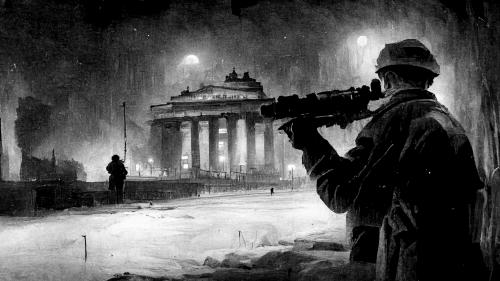 German soldie at night Berlin