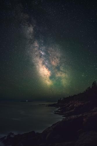 The Milky Way setting over Acadia National Park