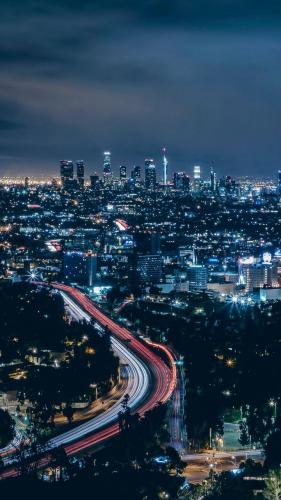 Los Angeles, City, skyscrapers, night