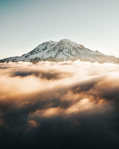 Floating above the clouds at Mt. Rainier  4000 x 5000