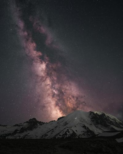 Mt Rainier under the darkness of this month's new moon from the 1st Burroughs