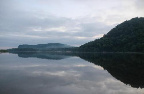 Foggy summer morning on the Wisconsin River