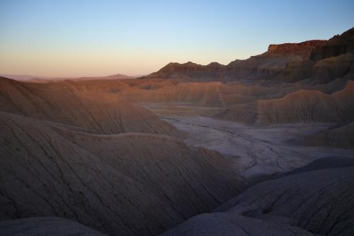 First light. The Badlands of The American Southwest