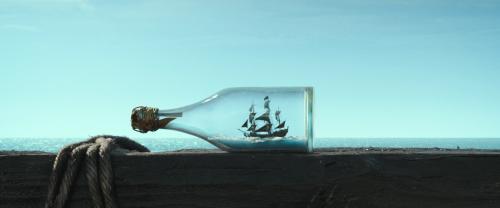 Pirates Ship in a Bottle