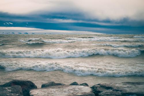 Lake Ontario before a snowstorm, Ontario