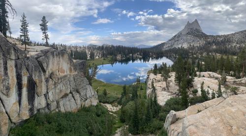 The pure reflection. Upper Cathedral Lake, Yosemite.