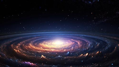 Colorful Spiral Galaxy AI Generated