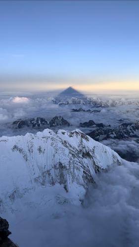 Shadow pyramid from summit of Mt. Everest 1284X2282