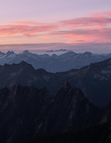 Sunset Layers of the North Cascades, WA