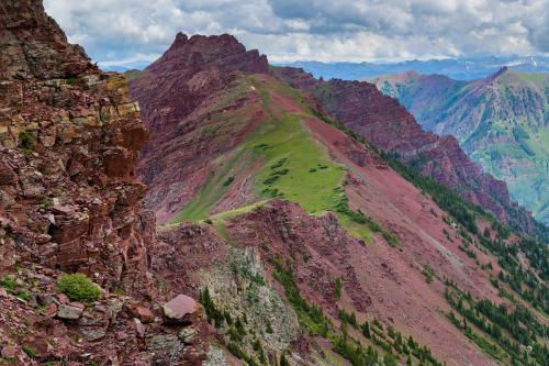 Red mudstone in the Rocky Mountains, USA