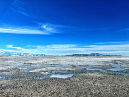 Shore of the shrinking Great Salt Lake