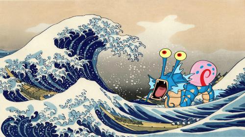 "Garydos on the great wave"