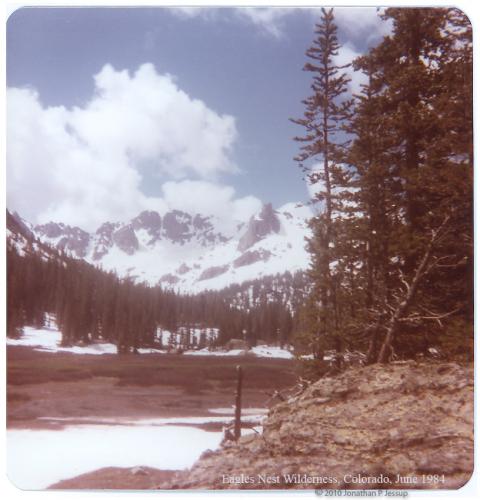 Colorado Rockies in June 1984 on 110 film. My first time doing landscape photography  [