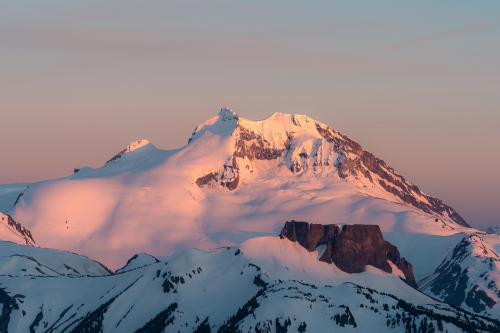 Sunset on Mt Garibaldi and Table Mountain, BC, Canada