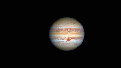 Hubble photo of Jupiter and Europa. [3840 x 2160]