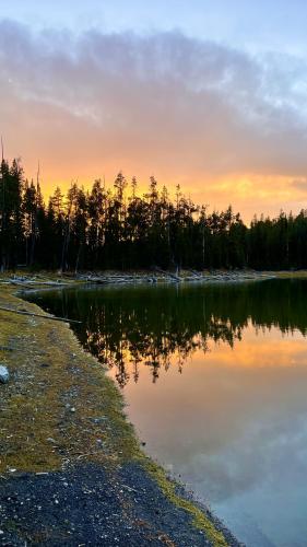 Sunset on the Lake, Yellow Stone, Montana, USA,