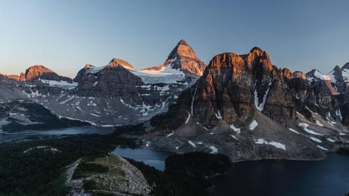 Mount Assiniboine at dusk.