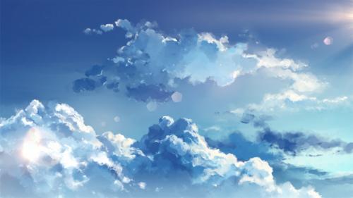 anime clouds for desktop, sky