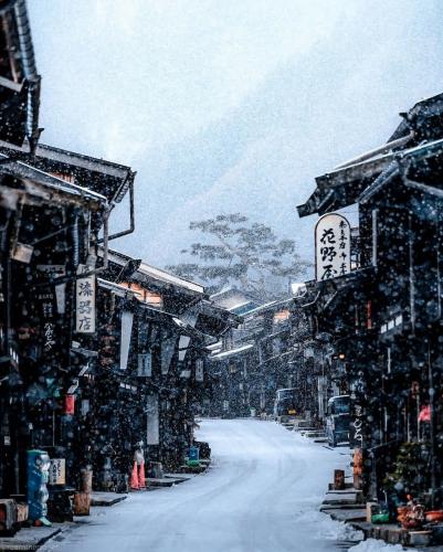 What a beautiful winter in Japanese traditional cities,Nagano prefecture, japan