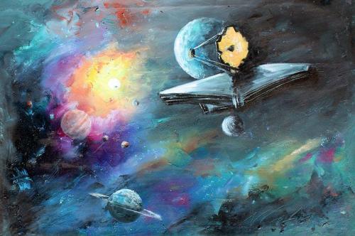 Beyond Time - James Webb Telescope oil painting