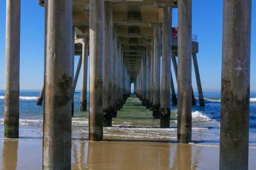 Huntington Beach, California under the pier