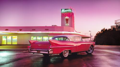 1958 Cadillac Coupe DeVille at a Drive-in’ by Cindy Lewis