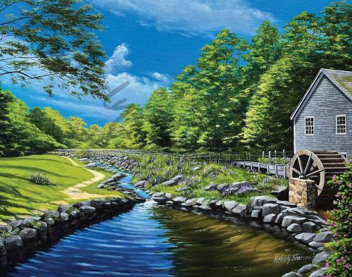 Stony Brook Grist Mill, Brewster, MA.  My original acrylic painting 20”x24”