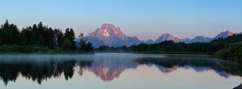 Mount Moran at Sunrise from Oxbow Bend, Wyoming.