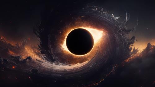 Black Hole in the Vastness of Space AI Generated