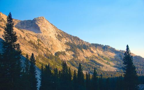 The majestic Tresidder Peak when the sun is setting, Yosemite NP, CA