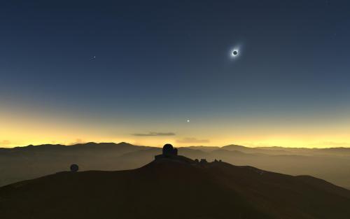 Total Solar Eclipse over European Southern Observatory in the Atacama Desert