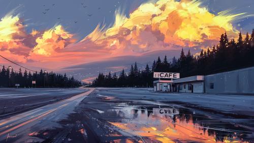 Cafe by Alena aenami