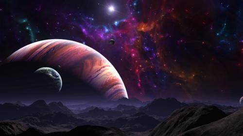 Wallpaper Planets, Colorful Nebula, Surface