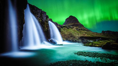 Kirkjufell Aurora Borealis Landscape Scenery