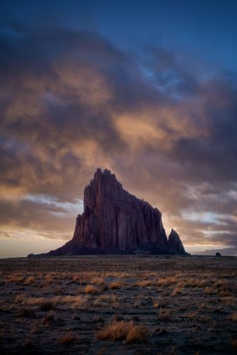 Sunset in the desert - Shiprock, New Mexico, USA