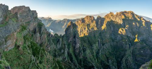 Panorama of Jagged Peaks in Madeira Portugal