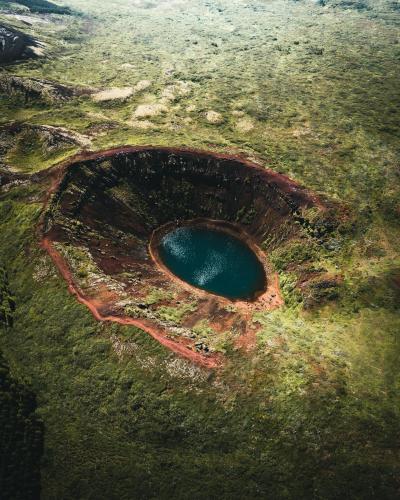 Ancient volcanic crater, Iceland.