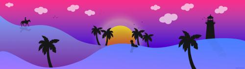 Dual Monitor Minimalistic Fox Sunset