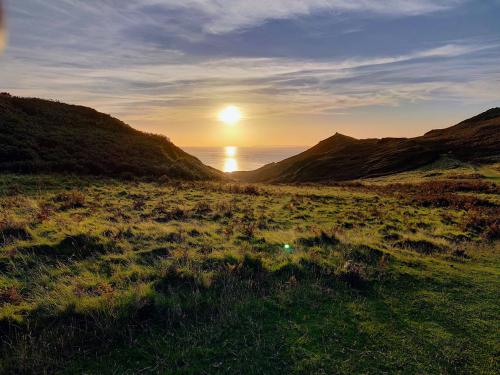Sunset over the sea, Devon, England