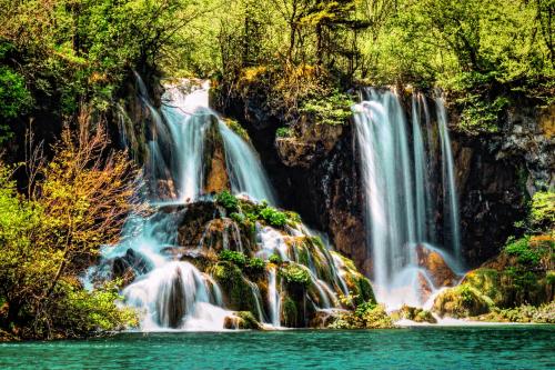 Stunning cascades in Plitvice national park, Croatia.