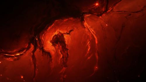 Red Space, Nebula, Digital Art