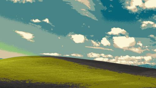 retro-ish gruvbox Windows XP wallpaper