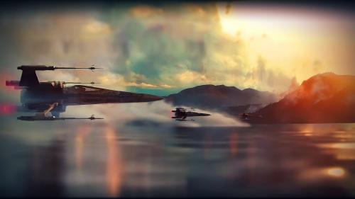 X-wing starfighters in action