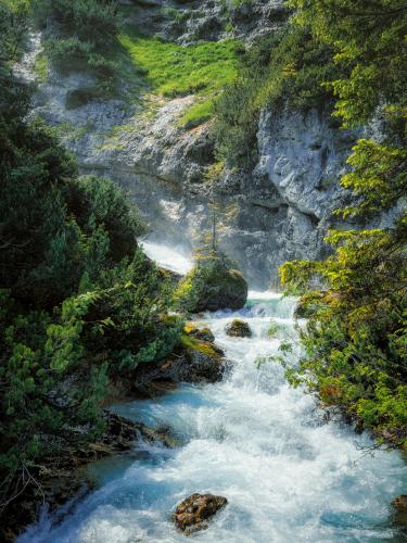 The fresh waters of the Rio di Fanes, Cortina d'Ampezzo, Italy