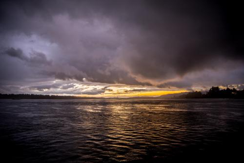 Columbia River, Washington side at Sunset