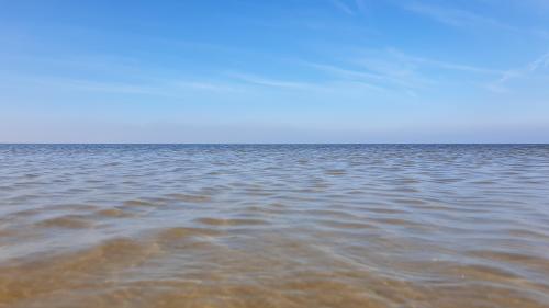 Quiet sea at Brouwersdam Beach, Netherlands