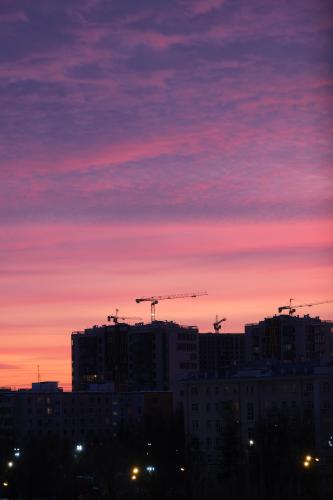 Sunset over the city. Moscow.