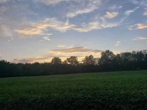 Sunset hitting clouds in Lamar, PA.