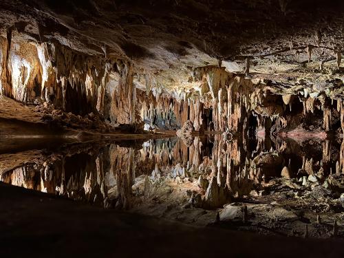 Reflection. Moon pool. Luray Caverns, Virginia, USA.